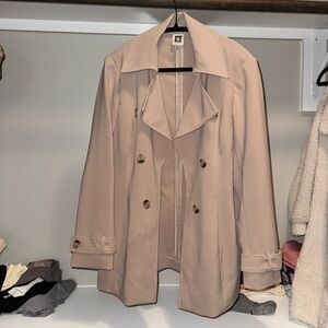 Anne Klein Tan Double-Breasted Trench Coat